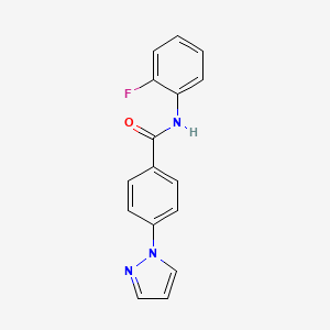 molecular formula C16H12FN3O B4389677 N-(2-fluorophenyl)-4-(1H-pyrazol-1-yl)benzamide CAS No. 956203-25-1