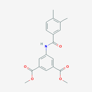 molecular formula C19H19NO5 B438968 Dimethyl 5-{[(3,4-dimethylphenyl)carbonyl]amino}benzene-1,3-dicarboxylate CAS No. 346699-50-1