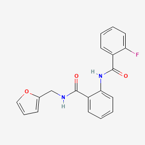 molecular formula C19H15FN2O3 B4389695 2-fluoro-N-(2-{[(2-furylmethyl)amino]carbonyl}phenyl)benzamide 