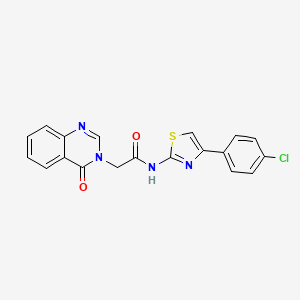 molecular formula C19H13ClN4O2S B4389703 N-[4-(4-chlorophenyl)-1,3-thiazol-2-yl]-2-(4-oxo-3(4H)-quinazolinyl)acetamide 