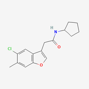 2-(5-chloro-6-methyl-1-benzofuran-3-yl)-N-cyclopentylacetamide