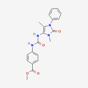 molecular formula C20H20N4O4 B4389721 methyl 4-({[(3,5-dimethyl-2-oxo-1-phenyl-2,3-dihydro-1H-imidazol-4-yl)amino]carbonyl}amino)benzoate 