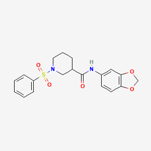 N-1,3-benzodioxol-5-yl-1-(phenylsulfonyl)-3-piperidinecarboxamide