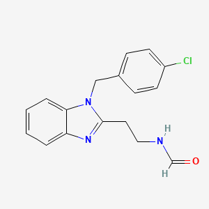 molecular formula C17H16ClN3O B4389734 {2-[1-(4-chlorobenzyl)-1H-benzimidazol-2-yl]ethyl}formamide 