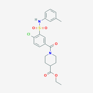 ethyl 1-(4-chloro-3-{[(3-methylphenyl)amino]sulfonyl}benzoyl)-4-piperidinecarboxylate