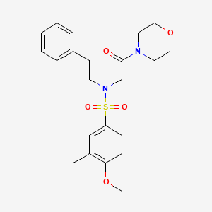 molecular formula C22H28N2O5S B4389760 4-methoxy-3-methyl-N-[2-(4-morpholinyl)-2-oxoethyl]-N-(2-phenylethyl)benzenesulfonamide 