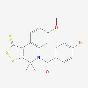 molecular formula C20H16BrNO2S3 B438977 5-(4-bromobenzoyl)-7-methoxy-4,4-dimethyl-4,5-dihydro-1H-[1,2]dithiolo[3,4-c]quinoline-1-thione CAS No. 327171-05-1