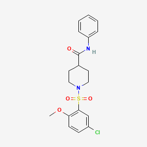 molecular formula C19H21ClN2O4S B4389804 1-[(5-chloro-2-methoxyphenyl)sulfonyl]-N-phenyl-4-piperidinecarboxamide 