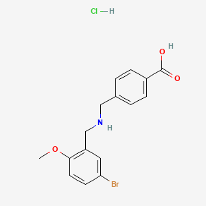 molecular formula C16H17BrClNO3 B4389810 4-[[(5-Bromo-2-methoxyphenyl)methylamino]methyl]benzoic acid;hydrochloride 