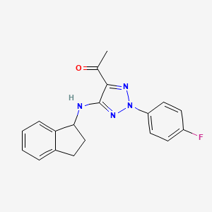 1-[5-(2,3-dihydro-1H-inden-1-ylamino)-2-(4-fluorophenyl)-2H-1,2,3-triazol-4-yl]ethanone