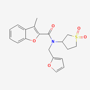 molecular formula C19H19NO5S B4389821 N-(1,1-dioxidotetrahydro-3-thienyl)-N-(2-furylmethyl)-3-methyl-1-benzofuran-2-carboxamide 