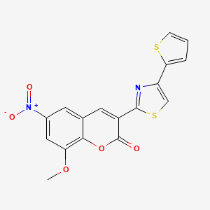 molecular formula C17H10N2O5S2 B4389822 8-methoxy-6-nitro-3-[4-(2-thienyl)-1,3-thiazol-2-yl]-2H-chromen-2-one 