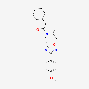 molecular formula C21H29N3O3 B4389827 2-cyclohexyl-N-isopropyl-N-{[3-(4-methoxyphenyl)-1,2,4-oxadiazol-5-yl]methyl}acetamide 