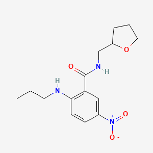 molecular formula C15H21N3O4 B4389852 5-nitro-2-(propylamino)-N-(tetrahydro-2-furanylmethyl)benzamide 
