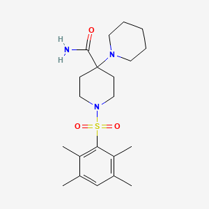 molecular formula C21H33N3O3S B4389860 1'-[(2,3,5,6-tetramethylphenyl)sulfonyl]-1,4'-bipiperidine-4'-carboxamide 