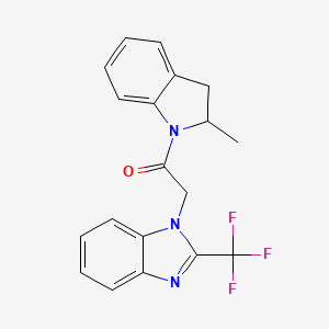 1-[2-(2-methyl-2,3-dihydro-1H-indol-1-yl)-2-oxoethyl]-2-(trifluoromethyl)-1H-benzimidazole