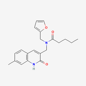 N-(2-furylmethyl)-N-[(2-hydroxy-7-methyl-3-quinolinyl)methyl]pentanamide