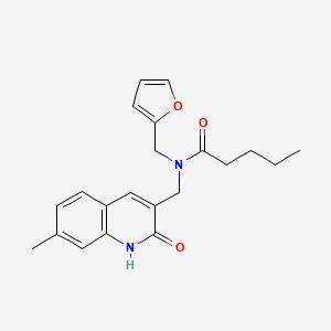 molecular formula C21H24N2O3 B4389892 N-(2-furylmethyl)-N-[(2-hydroxy-7-methyl-3-quinolinyl)methyl]pentanamide 