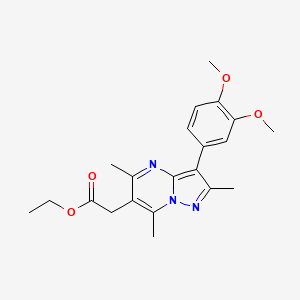 molecular formula C21H25N3O4 B4389900 ethyl [3-(3,4-dimethoxyphenyl)-2,5,7-trimethylpyrazolo[1,5-a]pyrimidin-6-yl]acetate 