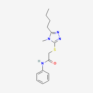 molecular formula C15H20N4OS B4389907 2-[(5-butyl-4-methyl-4H-1,2,4-triazol-3-yl)thio]-N-phenylacetamide 