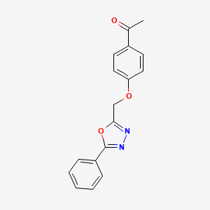 molecular formula C17H14N2O3 B4389925 1-{4-[(5-苯基-1,3,4-恶二唑-2-基)甲氧基]苯基}乙酮 