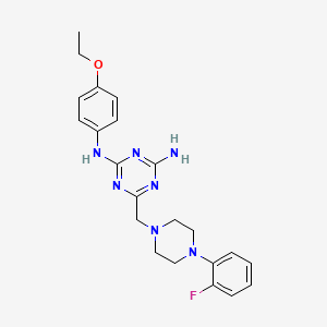 molecular formula C22H26FN7O B4389929 N-(4-ethoxyphenyl)-6-{[4-(2-fluorophenyl)-1-piperazinyl]methyl}-1,3,5-triazine-2,4-diamine 