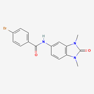 molecular formula C16H14BrN3O2 B4389957 4-bromo-N-(1,3-dimethyl-2-oxo-2,3-dihydro-1H-benzimidazol-5-yl)benzamide 
