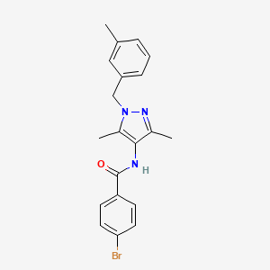 molecular formula C20H20BrN3O B4389964 4-bromo-N-[3,5-dimethyl-1-(3-methylbenzyl)-1H-pyrazol-4-yl]benzamide 