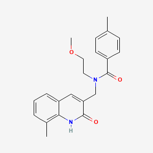 N-[(2-hydroxy-8-methyl-3-quinolinyl)methyl]-N-(2-methoxyethyl)-4-methylbenzamide