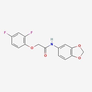 molecular formula C15H11F2NO4 B4389979 N-1,3-benzodioxol-5-yl-2-(2,4-difluorophenoxy)acetamide 