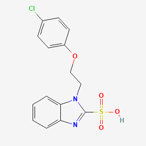 molecular formula C15H13ClN2O4S B4389997 1-[2-(4-chlorophenoxy)ethyl]-1H-benzimidazole-2-sulfonic acid 