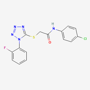 molecular formula C15H11ClFN5OS B4390033 N-(4-chlorophenyl)-2-{[1-(2-fluorophenyl)-1H-tetrazol-5-yl]thio}acetamide 