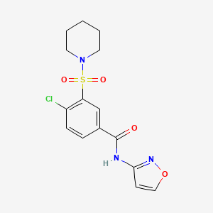 molecular formula C15H16ClN3O4S B4390075 4-chloro-N-3-isoxazolyl-3-(1-piperidinylsulfonyl)benzamide 