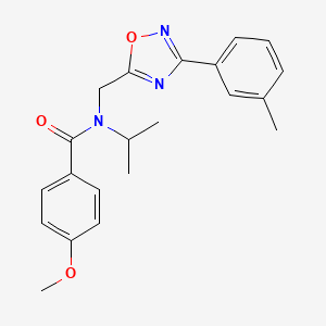 molecular formula C21H23N3O3 B4390100 N-isopropyl-4-methoxy-N-{[3-(3-methylphenyl)-1,2,4-oxadiazol-5-yl]methyl}benzamide 