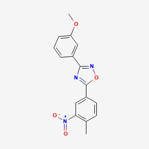 molecular formula C16H13N3O4 B4390112 3-(3-methoxyphenyl)-5-(4-methyl-3-nitrophenyl)-1,2,4-oxadiazole 