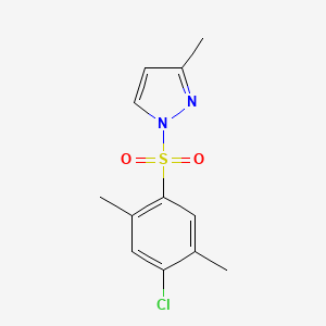 molecular formula C12H13ClN2O2S B4390152 1-[(4-chloro-2,5-dimethylphenyl)sulfonyl]-3-methyl-1H-pyrazole 