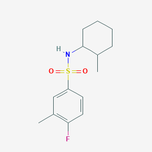 molecular formula C14H20FNO2S B4390158 4-fluoro-3-methyl-N-(2-methylcyclohexyl)benzenesulfonamide 