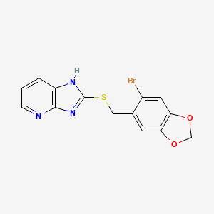 molecular formula C14H10BrN3O2S B4390162 2-{[(6-bromo-1,3-benzodioxol-5-yl)methyl]thio}-3H-imidazo[4,5-b]pyridine 