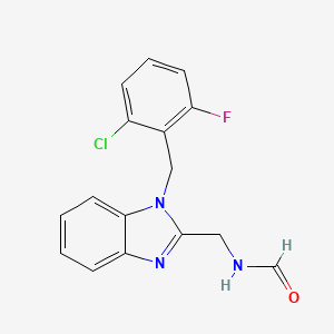 molecular formula C16H13ClFN3O B4390170 {[1-(2-chloro-6-fluorobenzyl)-1H-benzimidazol-2-yl]methyl}formamide 