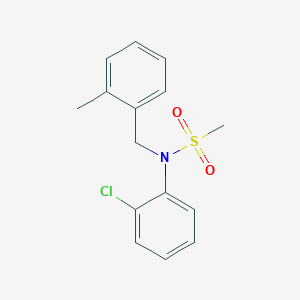 molecular formula C15H16ClNO2S B4390224 N-(2-chlorophenyl)-N-(2-methylbenzyl)methanesulfonamide 