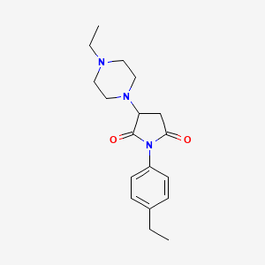 molecular formula C18H25N3O2 B4390233 1-(4-ethylphenyl)-3-(4-ethyl-1-piperazinyl)-2,5-pyrrolidinedione 
