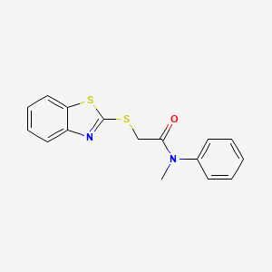 molecular formula C16H14N2OS2 B4390239 2-(1,3-benzothiazol-2-ylthio)-N-methyl-N-phenylacetamide 