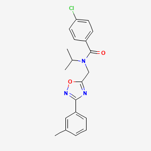 molecular formula C20H20ClN3O2 B4390242 4-chloro-N-isopropyl-N-{[3-(3-methylphenyl)-1,2,4-oxadiazol-5-yl]methyl}benzamide 