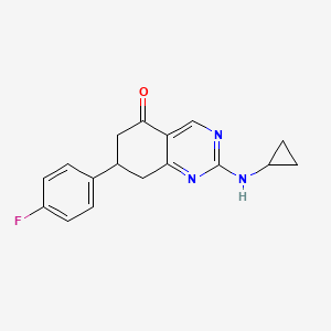 molecular formula C17H16FN3O B4390250 2-(cyclopropylamino)-7-(4-fluorophenyl)-7,8-dihydro-5(6H)-quinazolinone 