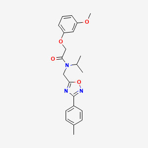 molecular formula C22H25N3O4 B4390252 N-isopropyl-2-(3-methoxyphenoxy)-N-{[3-(4-methylphenyl)-1,2,4-oxadiazol-5-yl]methyl}acetamide 