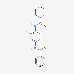 molecular formula C20H21ClN2O2 B4390286 N-{3-chloro-4-[(cyclohexylcarbonyl)amino]phenyl}benzamide 