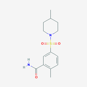molecular formula C14H20N2O3S B4390293 2-methyl-5-[(4-methyl-1-piperidinyl)sulfonyl]benzamide 