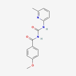 molecular formula C15H15N3O3 B4390299 4-methoxy-N-{[(6-methyl-2-pyridinyl)amino]carbonyl}benzamide 