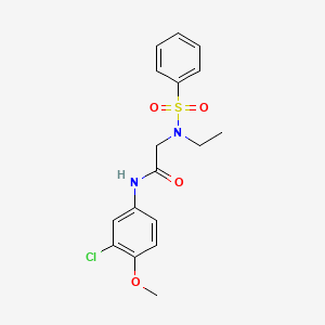 molecular formula C17H19ClN2O4S B4390324 N~1~-(3-chloro-4-methoxyphenyl)-N~2~-ethyl-N~2~-(phenylsulfonyl)glycinamide 