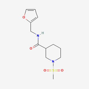 molecular formula C12H18N2O4S B4390344 N-(2-furylmethyl)-1-(methylsulfonyl)-3-piperidinecarboxamide 